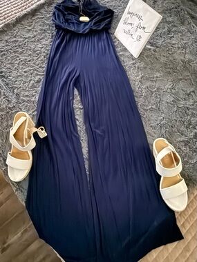Navy Blue Sleeveless Jumpsuit super cute!